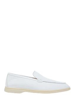 White nubuck loafers for men