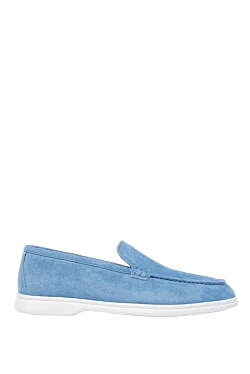 Blue nubuck loafers for men