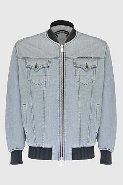 Denim jacket made of cotton, polyester and polyurethane gray for men