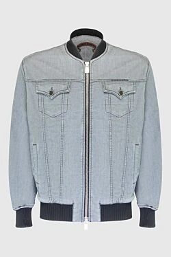 Denim jacket made of cotton, polyester and polyurethane gray for men