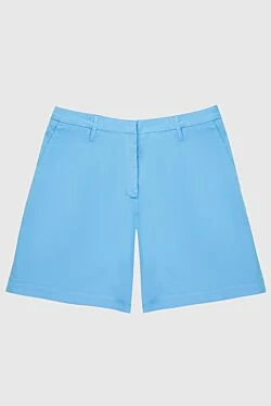 Blue cotton shorts for women