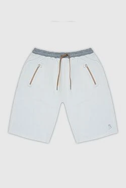 White cotton and polyamide shorts for men