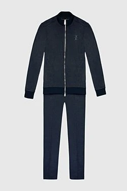 Men's silk sports suit blue