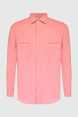 Pink linen shirt for men