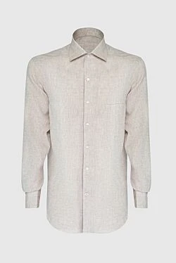 Men's beige linen shirt