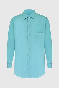 Men's blue linen shirt