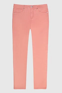 Pink cotton jeans for women