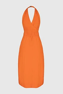 Orange linen dress for women