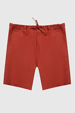 Orange linen shorts for men