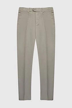 Gray linen and cotton pants for men