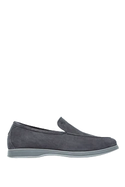 Gray suede loafers for men