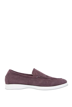 Purple suede loafers for men