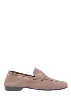 Beige suede loafers for men