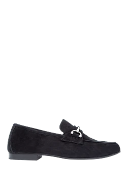 Black suede loafers for men