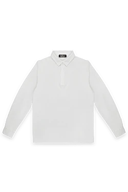 Cotton Long Sleeve Polo White for men