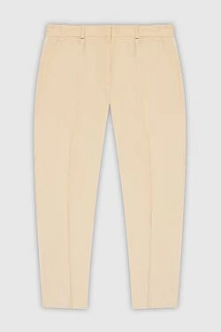 Beige linen trousers for women