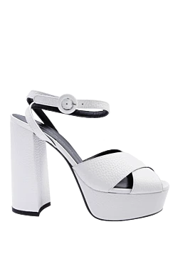 White leather sandals for women