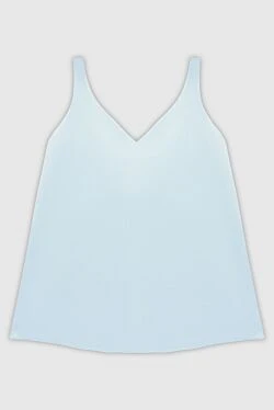 Women's blue silk and elastane top