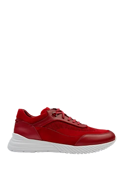 Ерлерге арналған қызыл нубук және былғары кроссовкалар