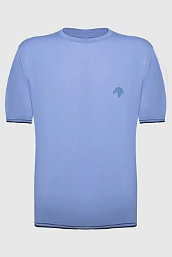 Ерлерге арналған көгілдір қысқа жеңді мақтадан жасалған джемпер