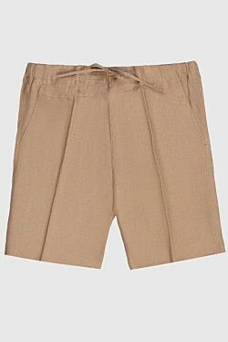 Beige linen shorts for men