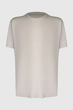 White silk and cotton T-shirt for men