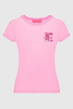 Pink cotton T-shirt for women