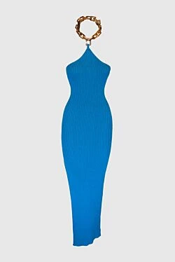 Blue cotton dress for women