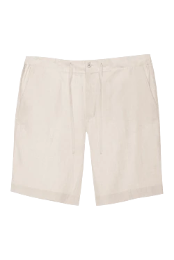 Beige linen shorts for men