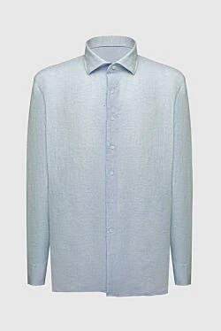 Men's blue linen shirt