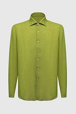 Men's green linen shirt