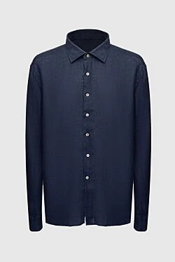 Men's blue linen shirt