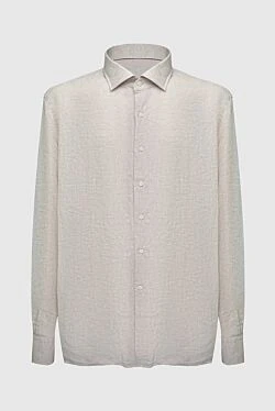 Men's beige linen shirt