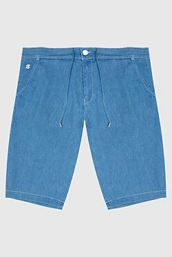 Blue cotton and polyamide shorts for men