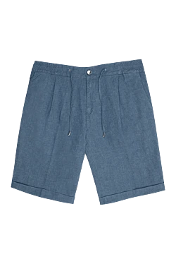 Cotton and linen shorts blue for men