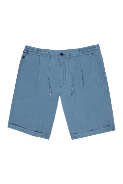 Cotton and linen shorts blue for men