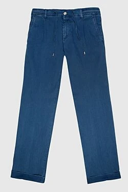 Lyocell and polyester jeans blue for men