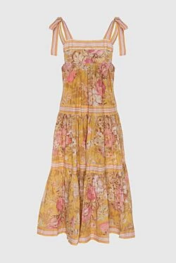 Летнее платье миди с цветочным принтом на бретелях
