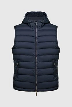 Blue polyamide vest for men