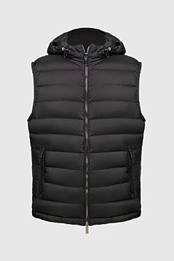 Black polyamide vest for men