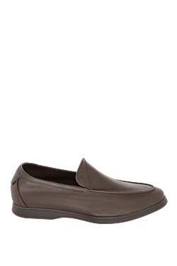 Brown leather loafers for men