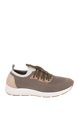 Brown suede sneakers for men