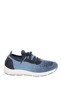 Sneakers in suede textile blue for men