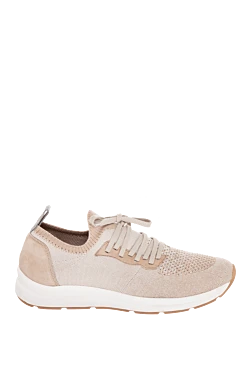 Beige suede sneakers for men