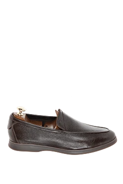 Brown leather loafers for men