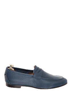 Көк жұмсақ түйіршікті былғарыдан жасалған пенни лоферлер ерлерге арналған