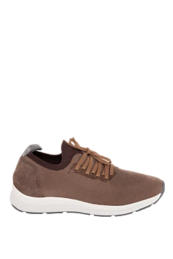 Brown suede sneakers for men