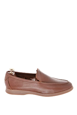 Brown leather loafers for men