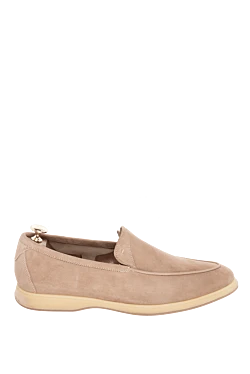 Сәндік тігісті беж түсті күдері лоферлер ерлерге арналған