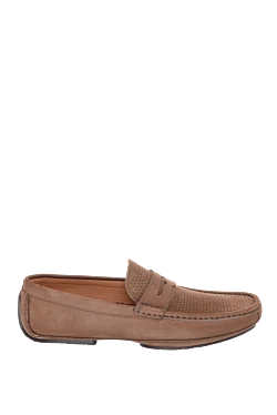 Men's moccasins from nubuck brown